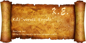 Kövendi Ernő névjegykártya