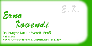 erno kovendi business card